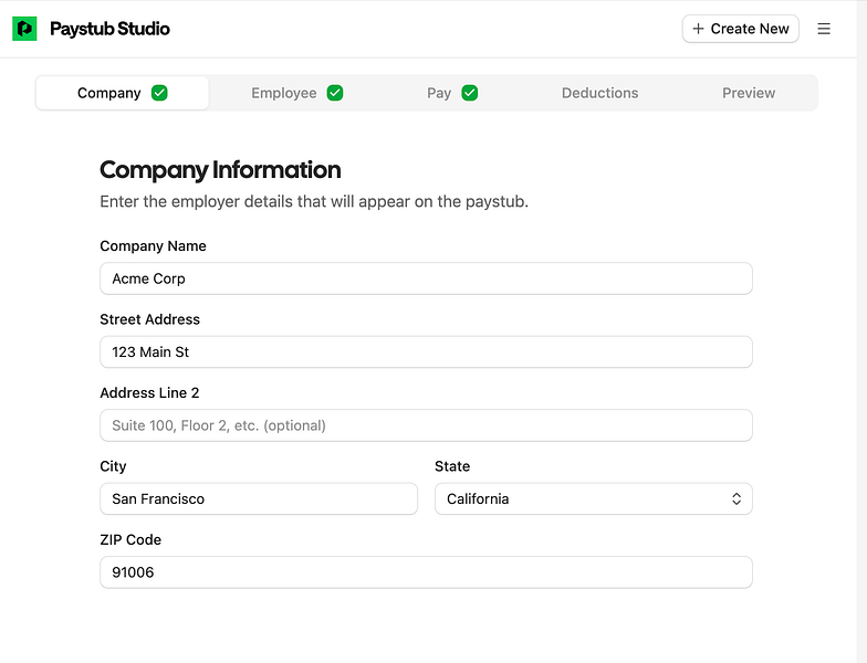 Paystub Studio