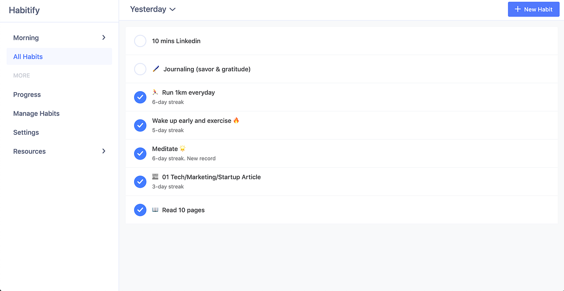 Habitify for Web