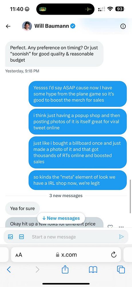 A conversation about launching a physical merchandise store in NYC for levelsio.com.