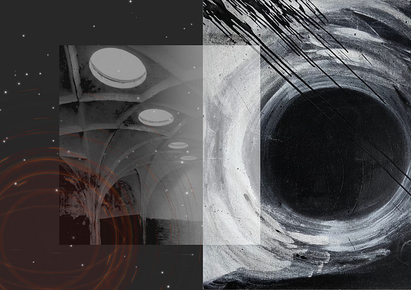 Website homepage design for an art exhibition showcasing various artworks and navigation options.
