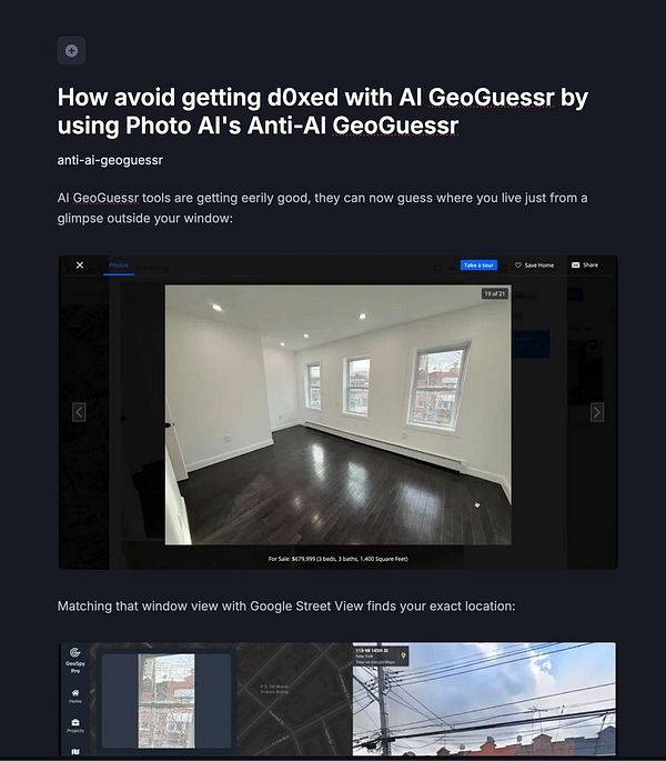 The image features a modern interior space with large windows and a view of a Google Street View interface below.