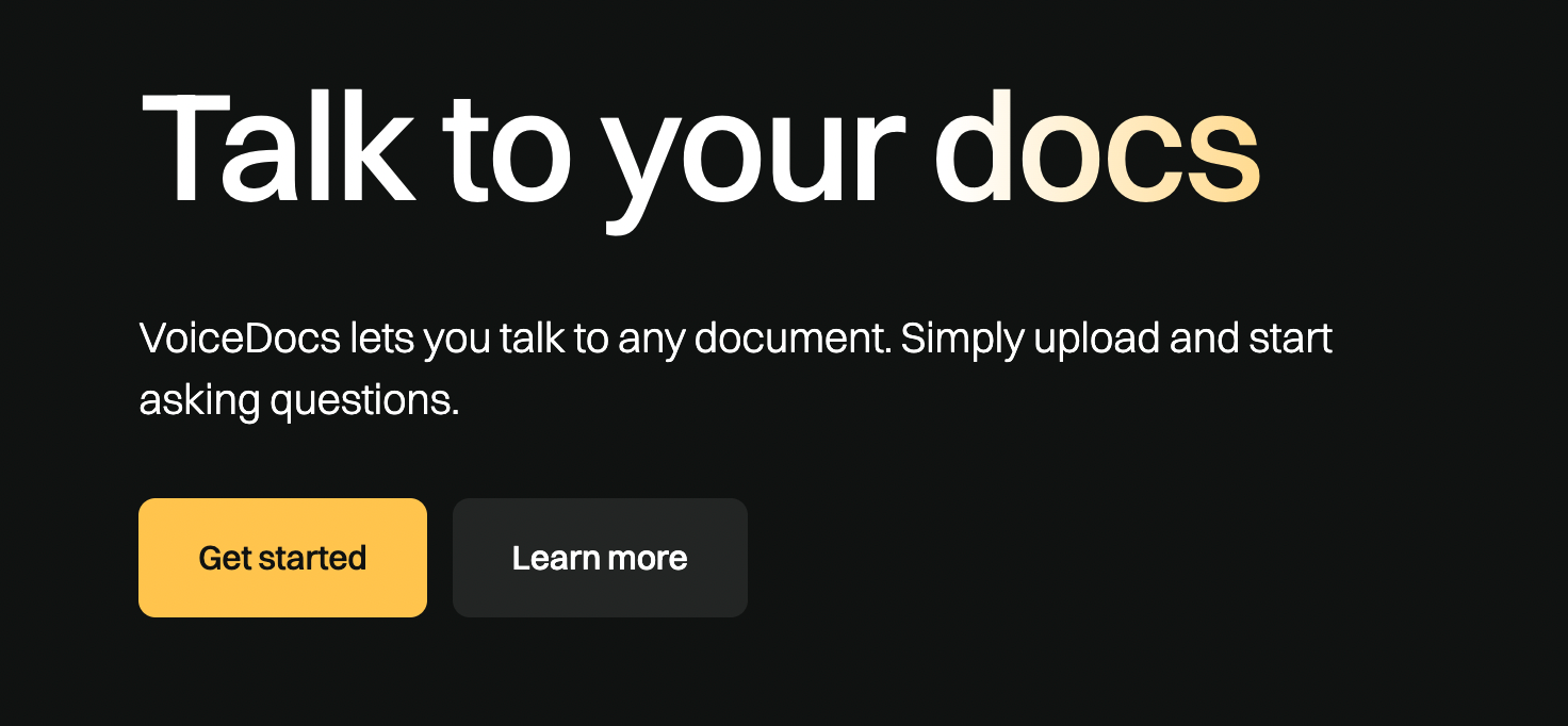 VocieDocs: Talk to your docs | BetaList