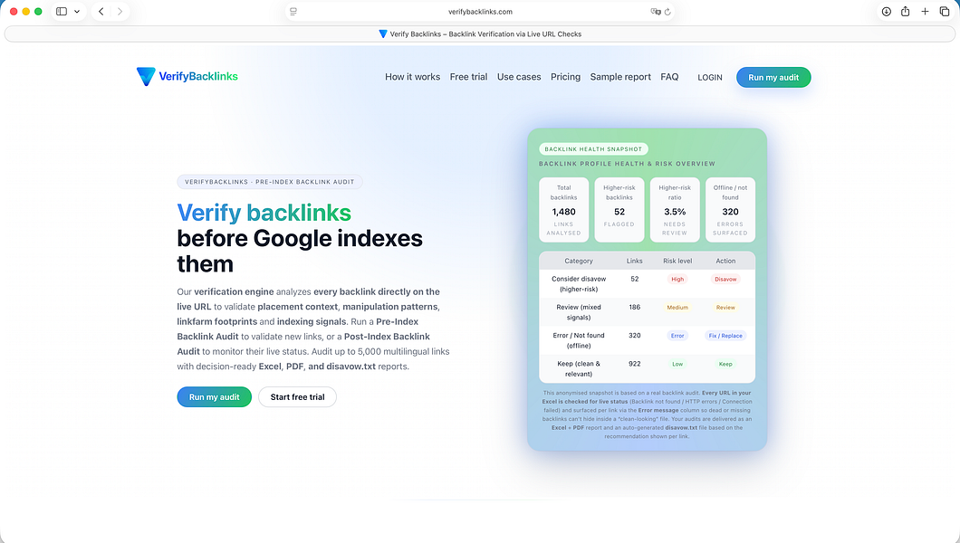 Verify Backlinks