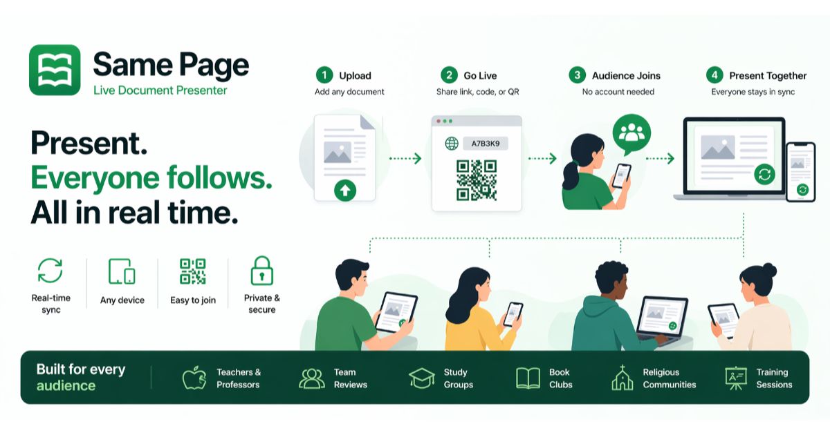 Same Page: Present documents live with synced page, zoom, | BetaList
