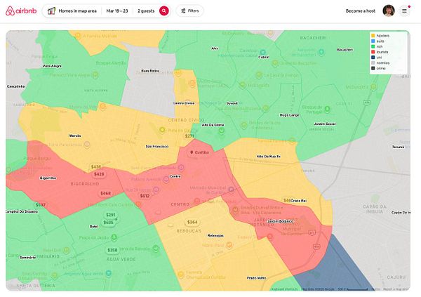 Screenshot of Hoodmaps website displaying a map of San Francisco with neighborhood labels and a sidebar listing areas by colors for ambiguity, chill, and sketchy feelings.