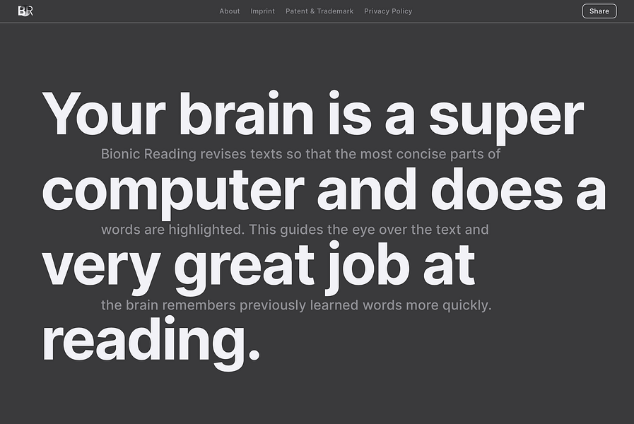 Bionic Reading: With Bionic Reading you read texts faster, | BetaList