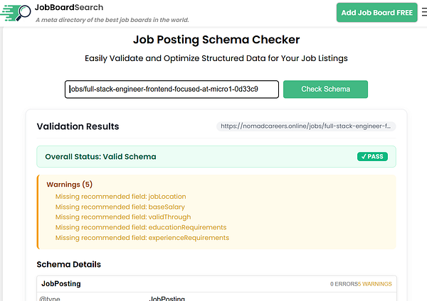 A screenshot of a job search results page showing job listings with filters and sorting options.