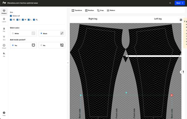 Model wearing fishnet leggings and a sports bra with visible stitching and a white bar detail, photographed for merchandise testing and modifications.