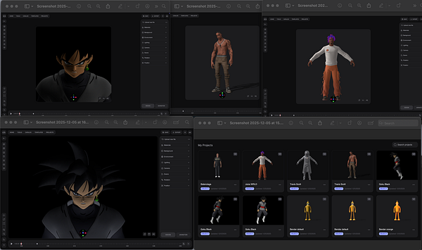 The image displays a user interface for testing Fortnite skins in a 3D modeling application.