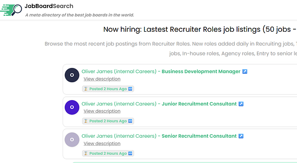 Screenshot of a web page showing a featured job board with logos of various companies and multiple UI elements for managing job posts.