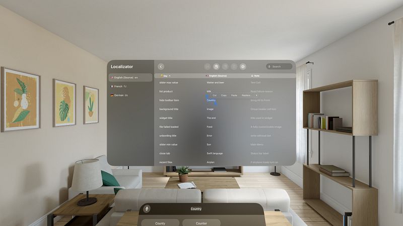 Screenshot of AI App Localization: xcstrings