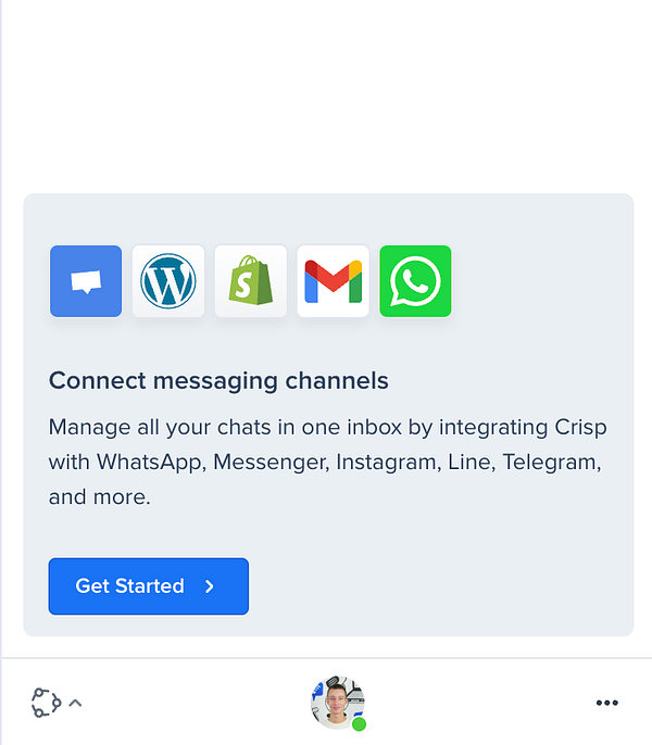 The image displays a card for connecting messaging channels in a user interface.