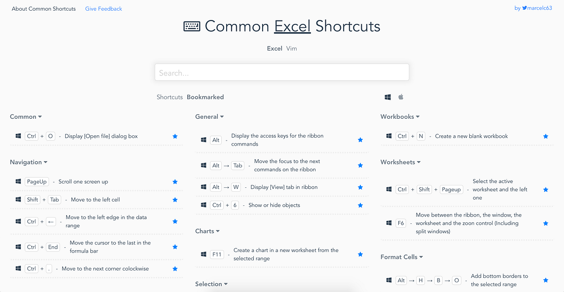 Common Shortcuts Find and bookmark shortcuts you need for BetaList