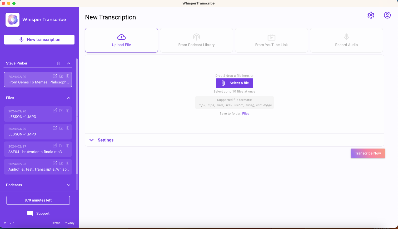 WhisperTranscribe: Turn your podcast or YouTube video into