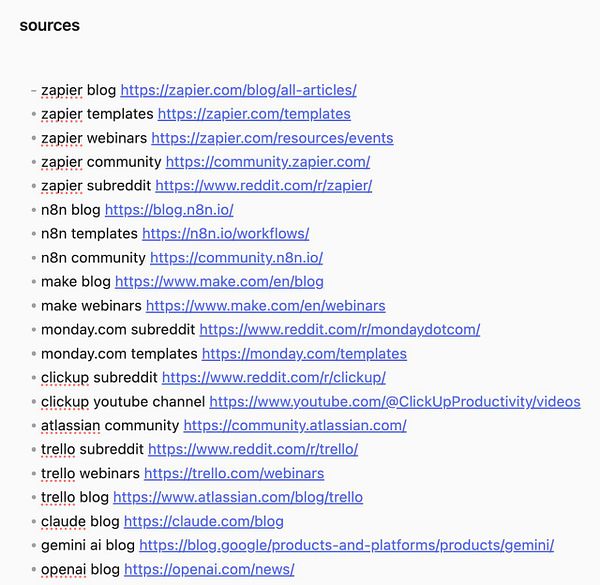Dashboard interface displaying an 'Updated sources' confirmation message with options to update or cancel.