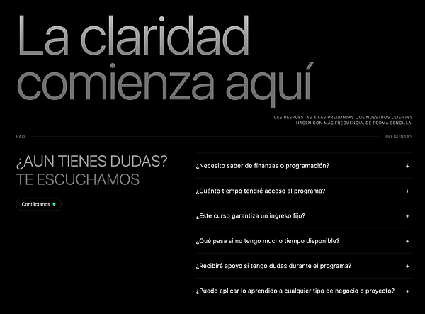 The image displays a FAQ section with a modern design focused on addressing common client questions.