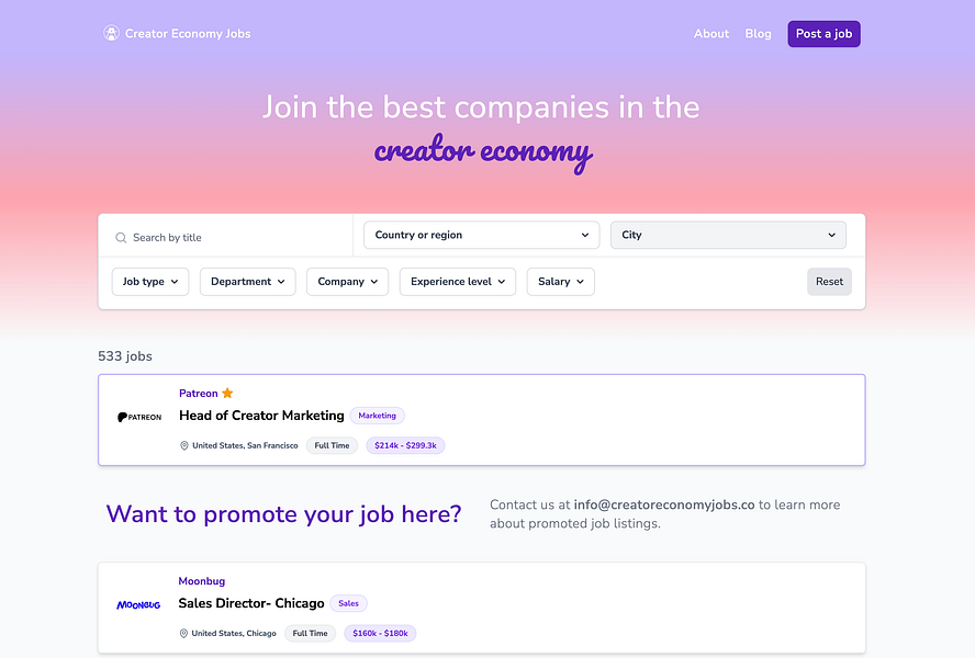 Creator Economy Jobs