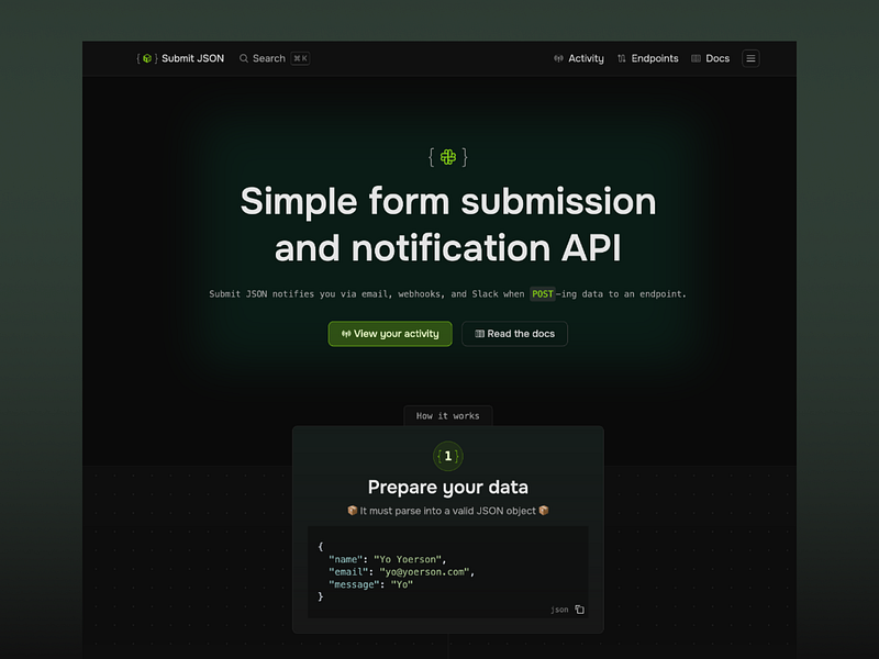 Submit JSON