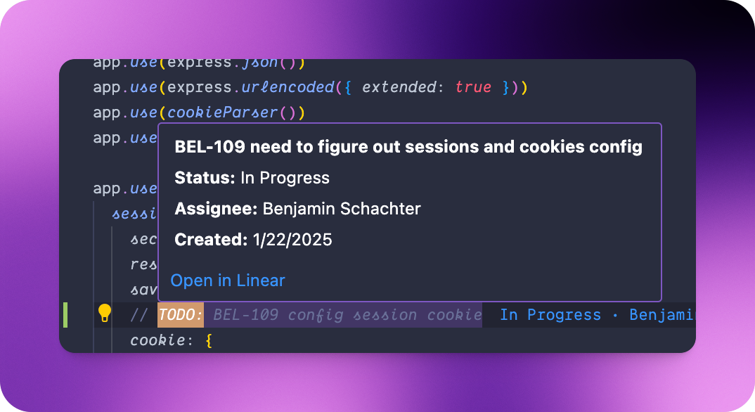 todo comments for Linear