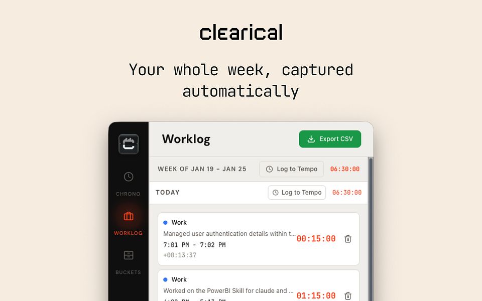 Clearical: AI-powered time tracking for knowledge workers | BetaList
