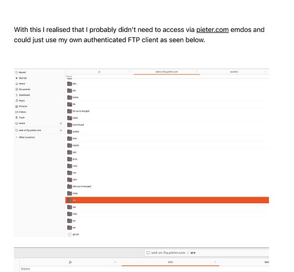 The image displays a file directory structure from an FTP client interface.