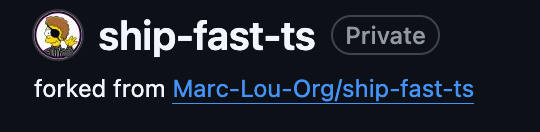 The image displays a GitHub repository interface for 'ship-fast-ts'.