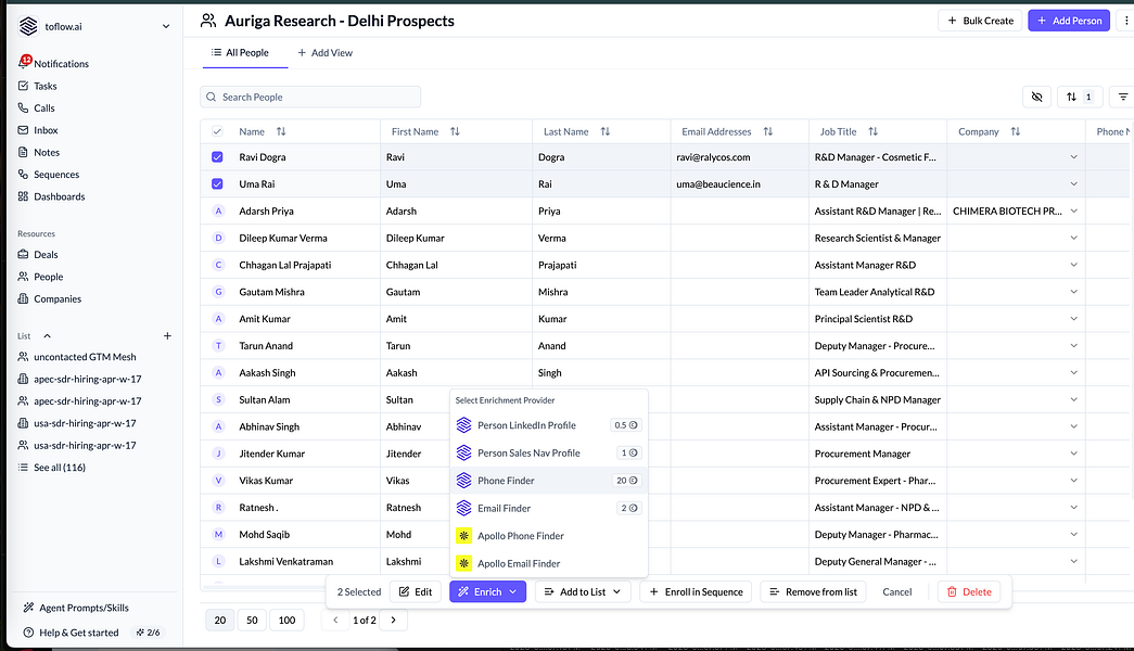 toflow.ai – Automate B2B outbound with AI agents on email, LinkedIn, and WhatsApp visual 3