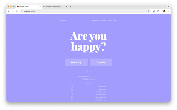 Screenshot of a web application interface showing the header with 'What's New' and 'Suggest a feature' links alongside a sidebar menu and main content area.