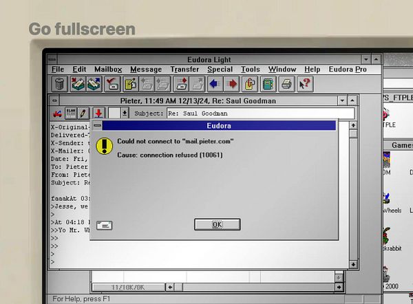 An email client interface displaying an error message related to SMTP server connection issues.
