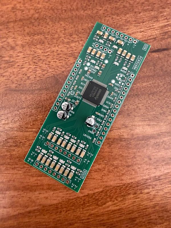 PCB design layout for an audio circuit intended for ordering from JLCPCB.