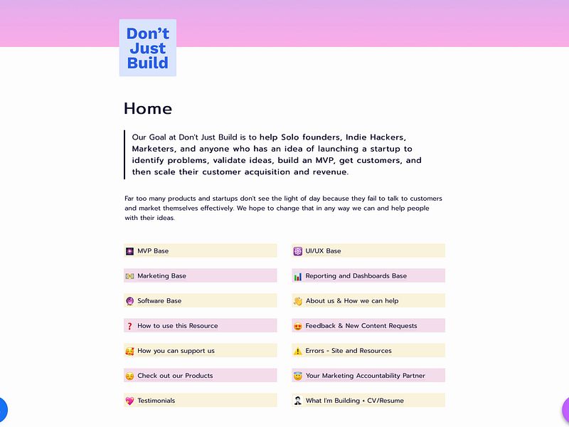 Don't Just Build