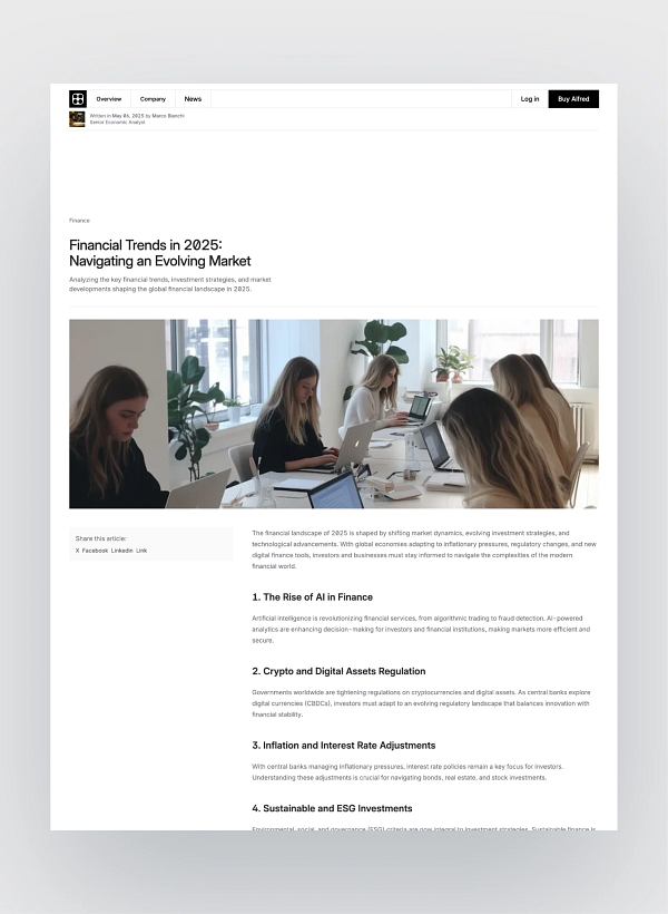 Screenshot of a marketing website homepage for Alfred, a SaaS theme for Astro, showcasing navigation and product highlights.