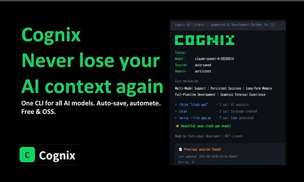 The image presents a promotional graphic for Cognix, an AI development tool.