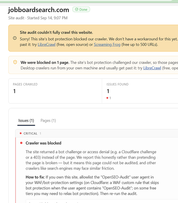 Screenshot displaying a Cloudflare firewall rule creation interface focused on allowing OpenSEO IP for audit purpose.