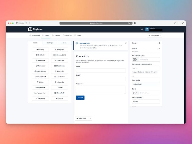 Tinyform
