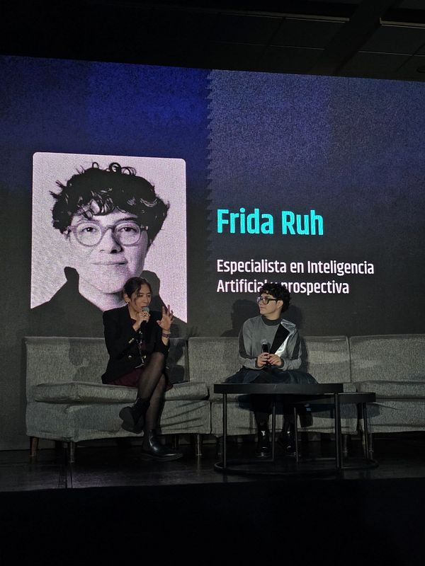 A panel discussion featuring Frida Ruh and another speaker at the Wired Summit.