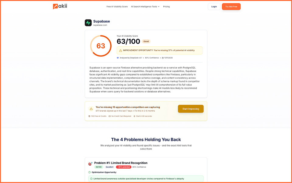 Akii’s Free AI Visibility Score
