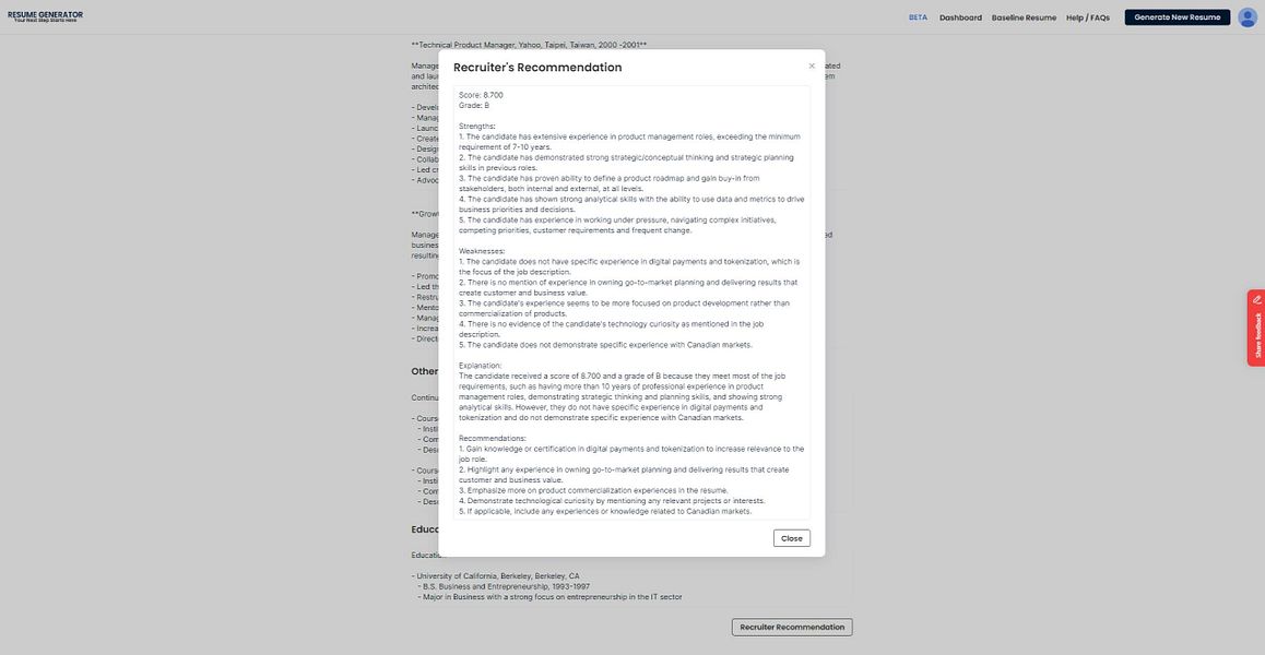 Resume Generator
