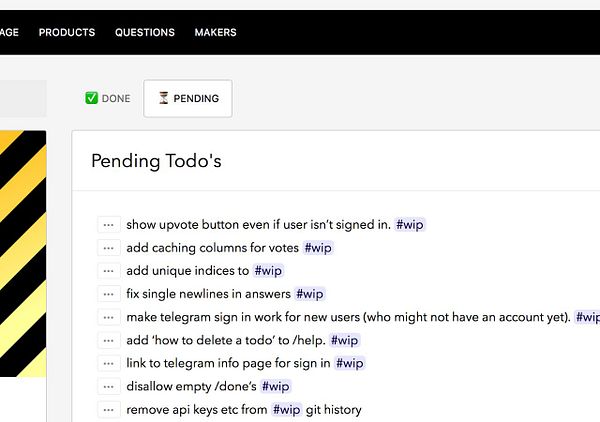 The image displays a task management interface showing a 'Pending Todo's' list with various tasks.