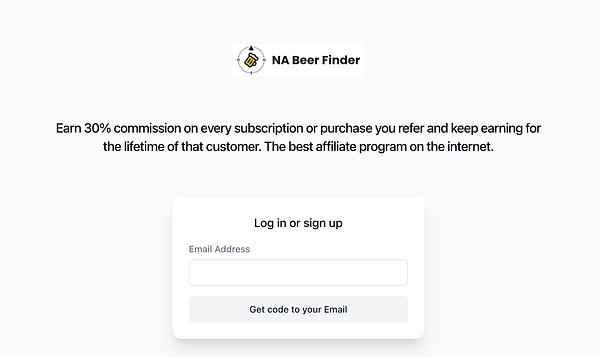 The image displays a promotional interface for the NA Beer Finder affiliate program.