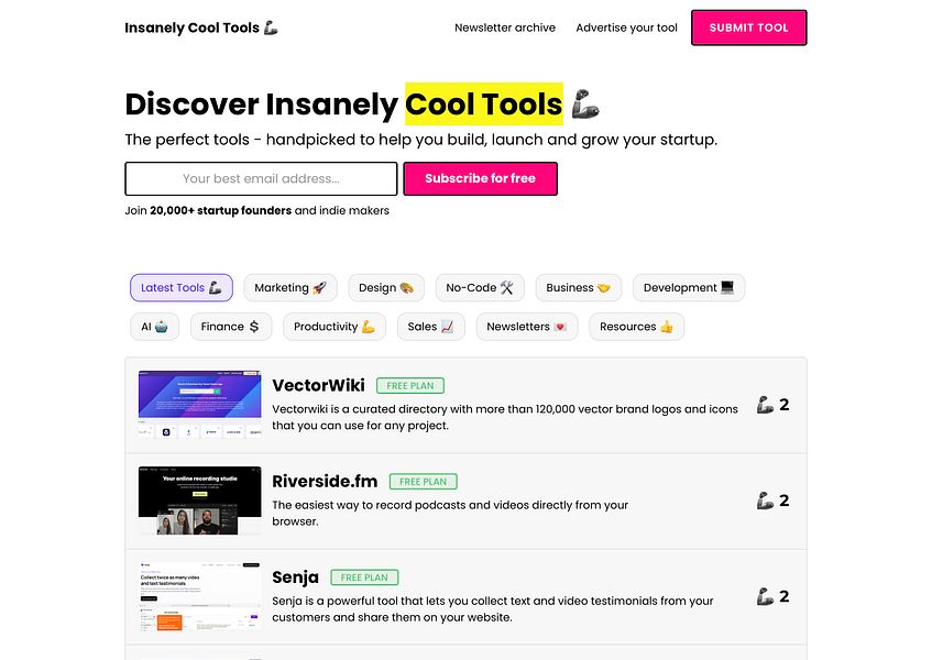 Insanely Cool Tools: Discover the best free tools for | BetaList