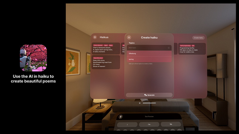 Screenshot of AI generated haikus - HeyAIku