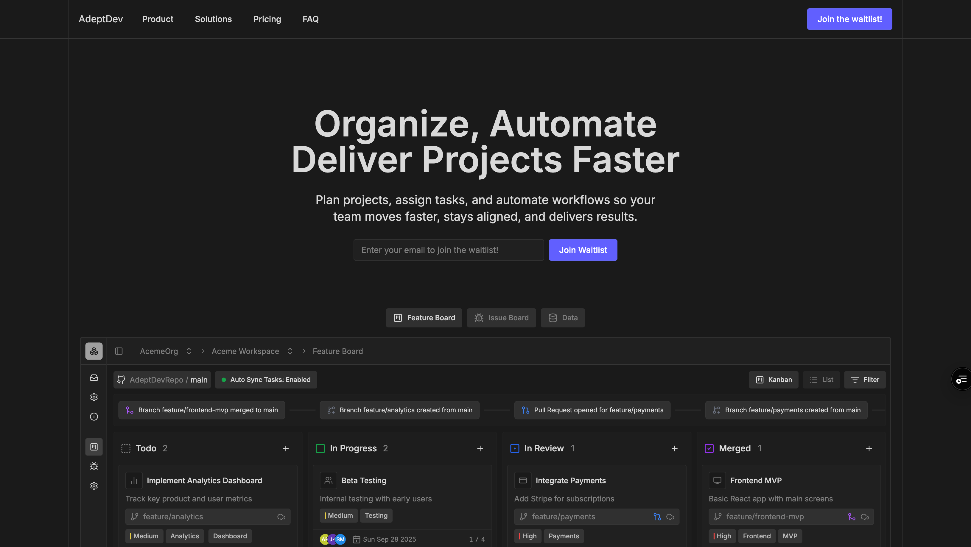 AdeptDev: Project management tool that helps devs stay | BetaList