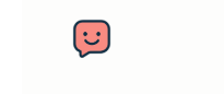 A simple chat bubble icon with a smiling face.