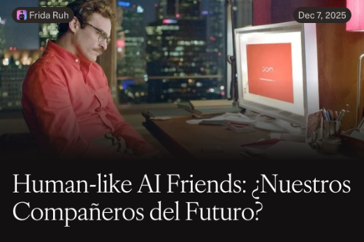 A man is seated at a desk, engaged with a computer screen displaying a red logo, while a city skyline is visible in the background.