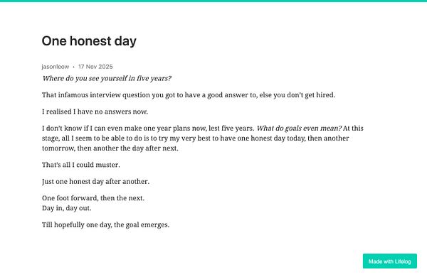 A reflective post discussing the challenges of setting long-term goals.