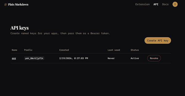 Screenshot of a cloud service API key management interface showing a list of API keys with details and actions.