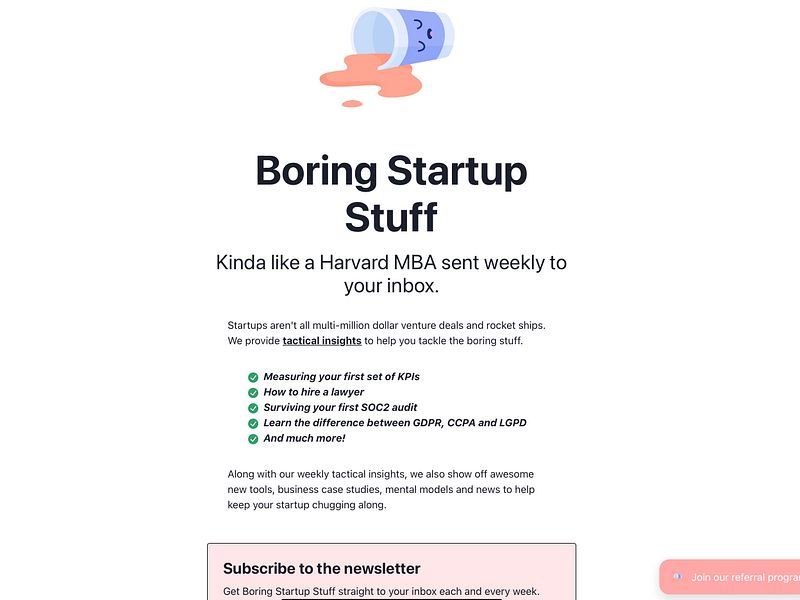 Boring Startup Stuff