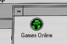 Screenshot of a Windows 3.11 window titled GAMES.EXE displaying a text-based multiplayer game lobby.