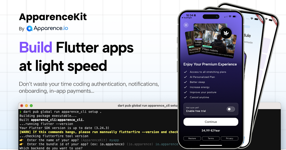 ApparenceKit flutter template – Flutter starter kit to ship apps with auth, payments, and... visual 2
